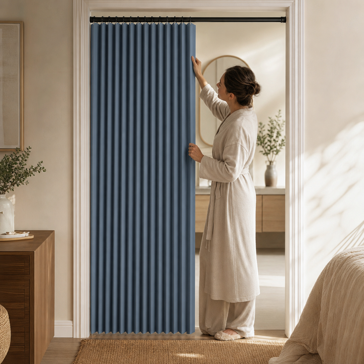 No-Drill Magnetic Accordion Door Curtain