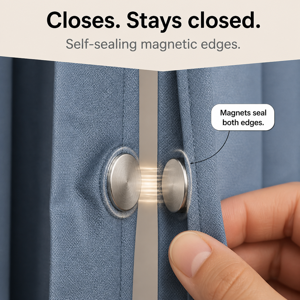 No-Drill Magnetic Accordion Door Curtain