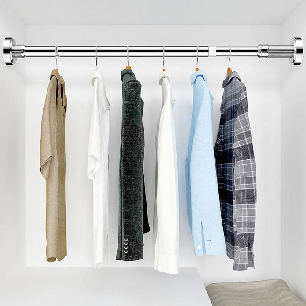 No-Drill Telescopic and Adjustable Stainless Steel Curtain Rod