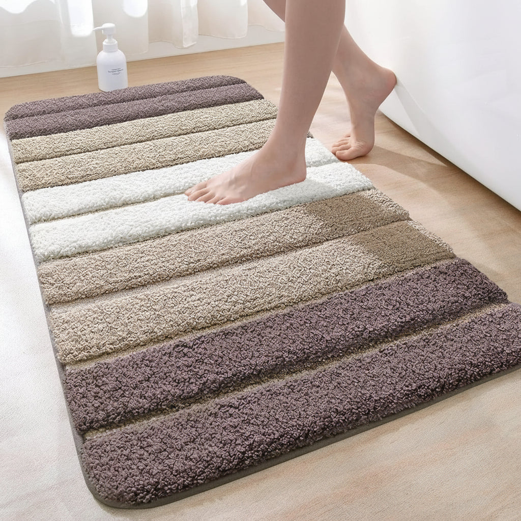 Non-Slip Absorbent Microfiber Bath Mat &amp; Bathroom Floor Rug