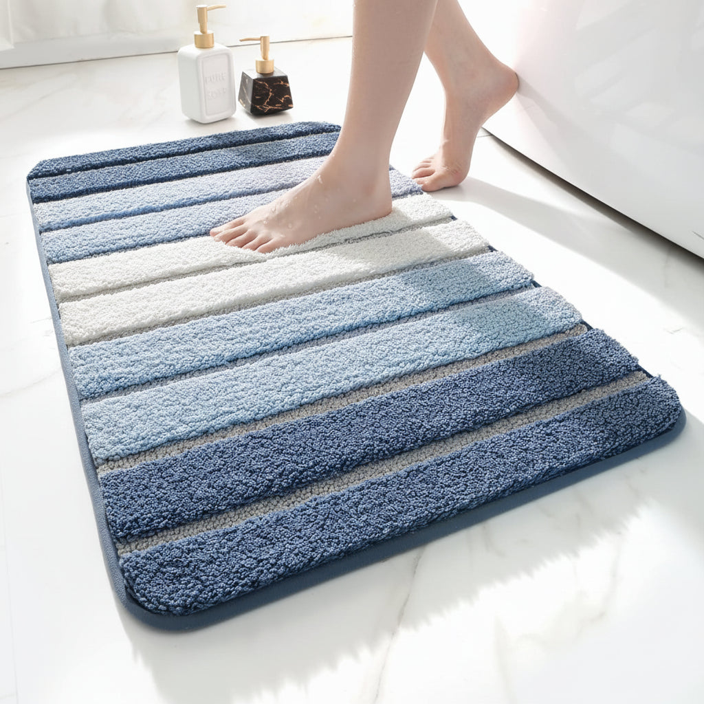 Non-Slip Absorbent Microfiber Bath Mat &amp; Bathroom Floor Rug
