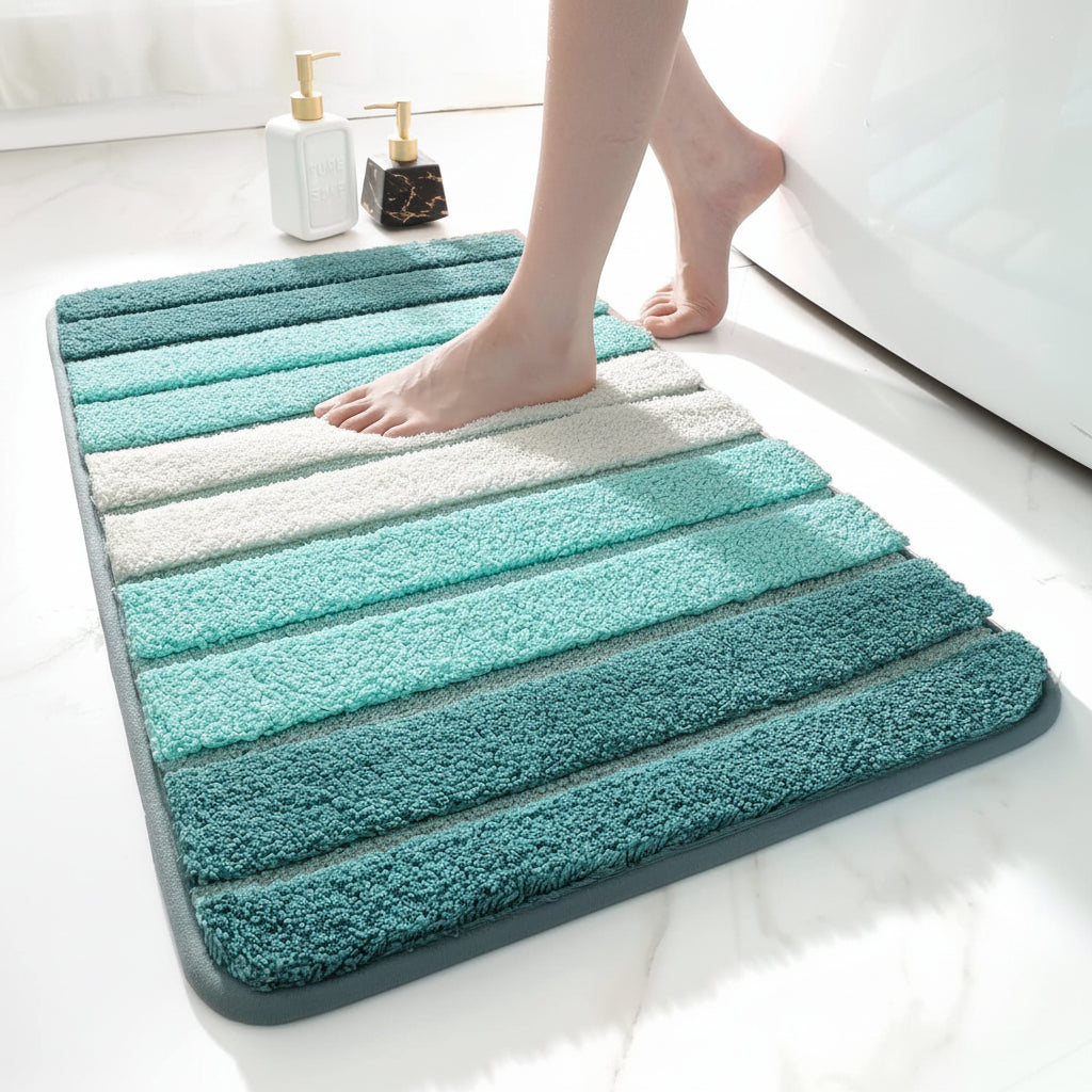 Non-Slip Absorbent Microfiber Bath Mat &amp; Bathroom Floor Rug