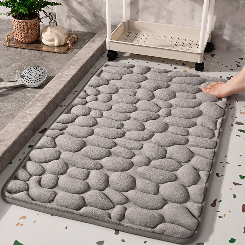 Non-Slip Pebble-Textured Bath Mat