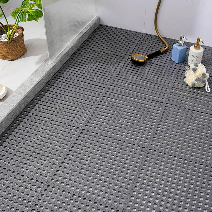 Non-Slip Shower Mat Set | Waterproof Rubber | Mold Resistant | 11.8" x 11.8" | Quick-Drying Safety