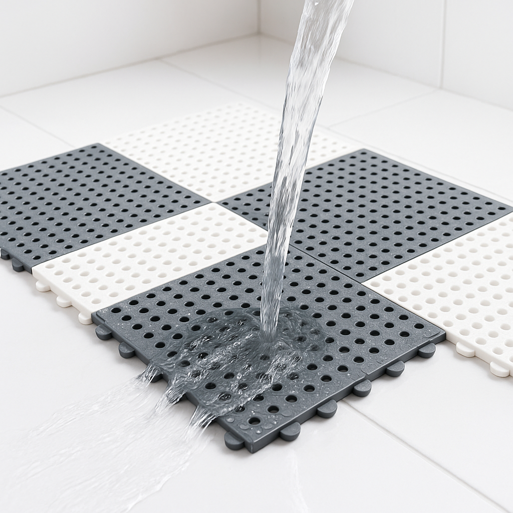 Non-Slip Shower Mat Set | Waterproof Rubber | Mold Resistant | 11.8" x 11.8" | Quick-Drying Safety