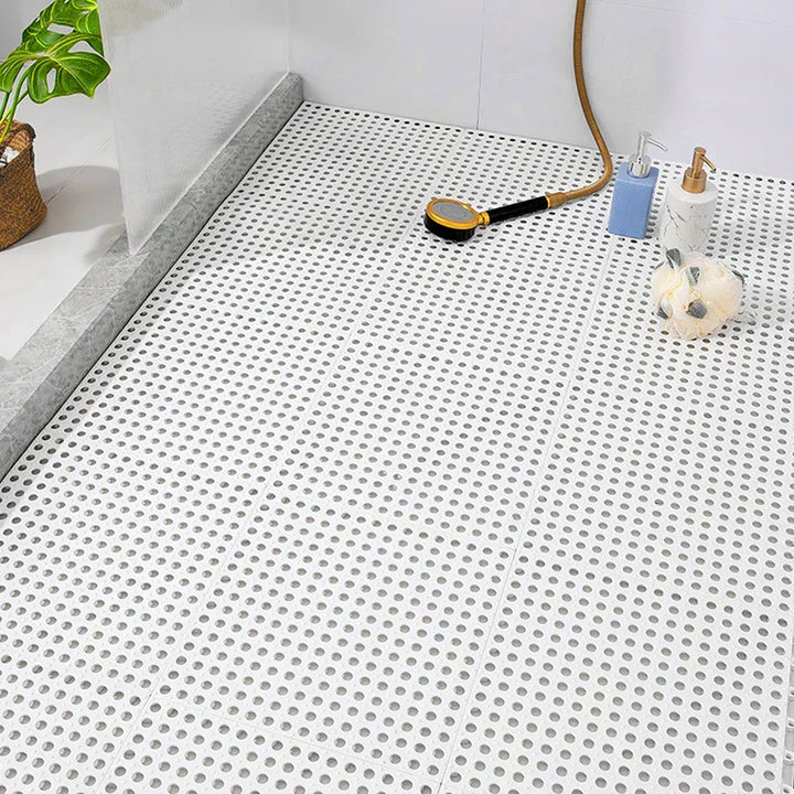 Non-Slip Shower Mat Set | Waterproof Rubber | Mold Resistant | 11.8" x 11.8" | Quick-Drying Safety