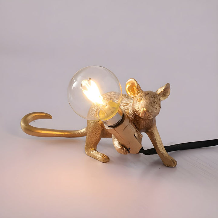 Nordic Style Gold Resin Mouse Table Lamp