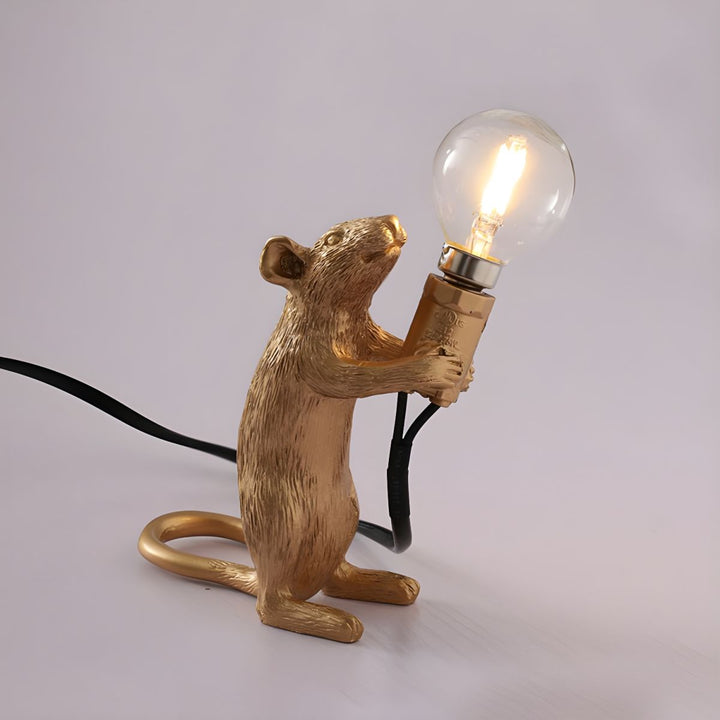 Nordic Style Gold Resin Mouse Table Lamp
