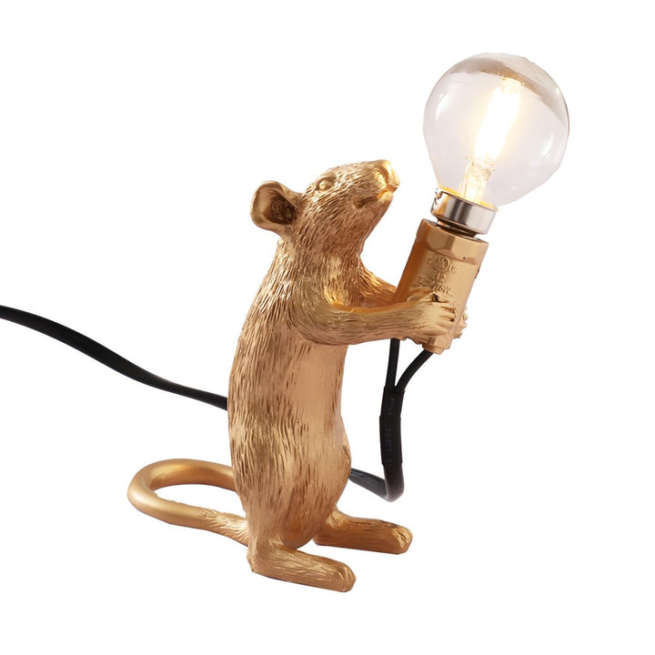 Nordic Style Gold Resin Mouse Table Lamp
