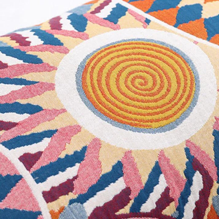 Nordic Sunburst Button Cotton Pillowcases (Set of 2)