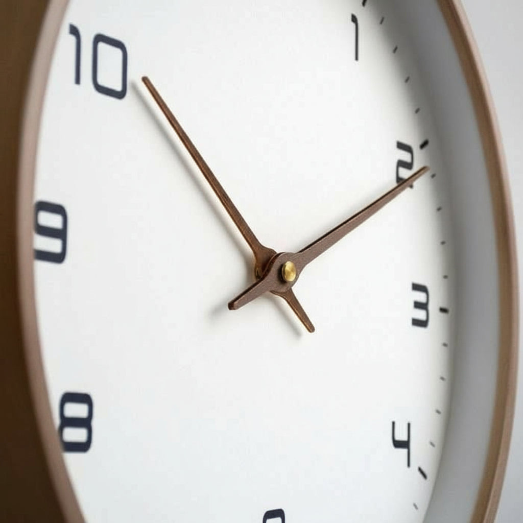 NORDICTIMBER – Modern Solid Wood Wall Clock in Brown &amp; Cream