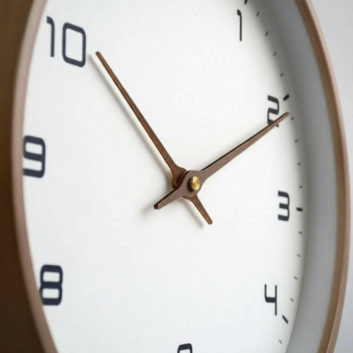 NORDICTIMBER – Modern Solid Wood Wall Clock in Brown &amp; Cream