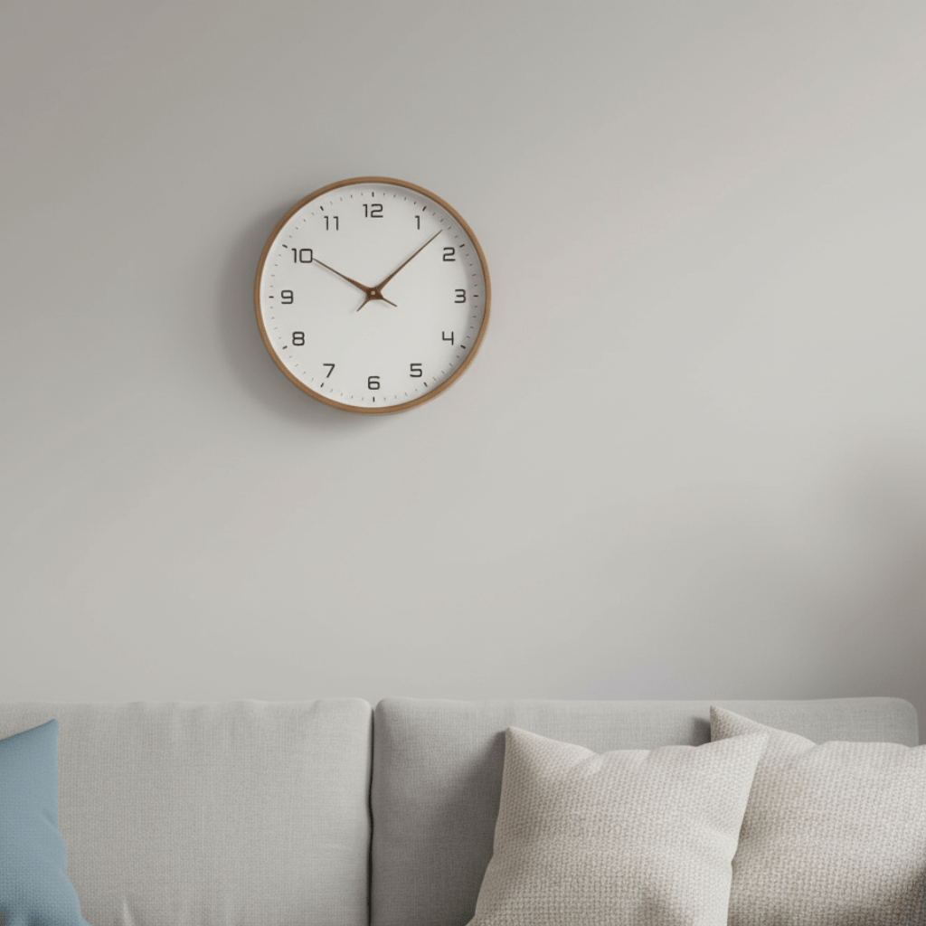 NORDICTIMBER – Modern Solid Wood Wall Clock in Brown &amp; Cream