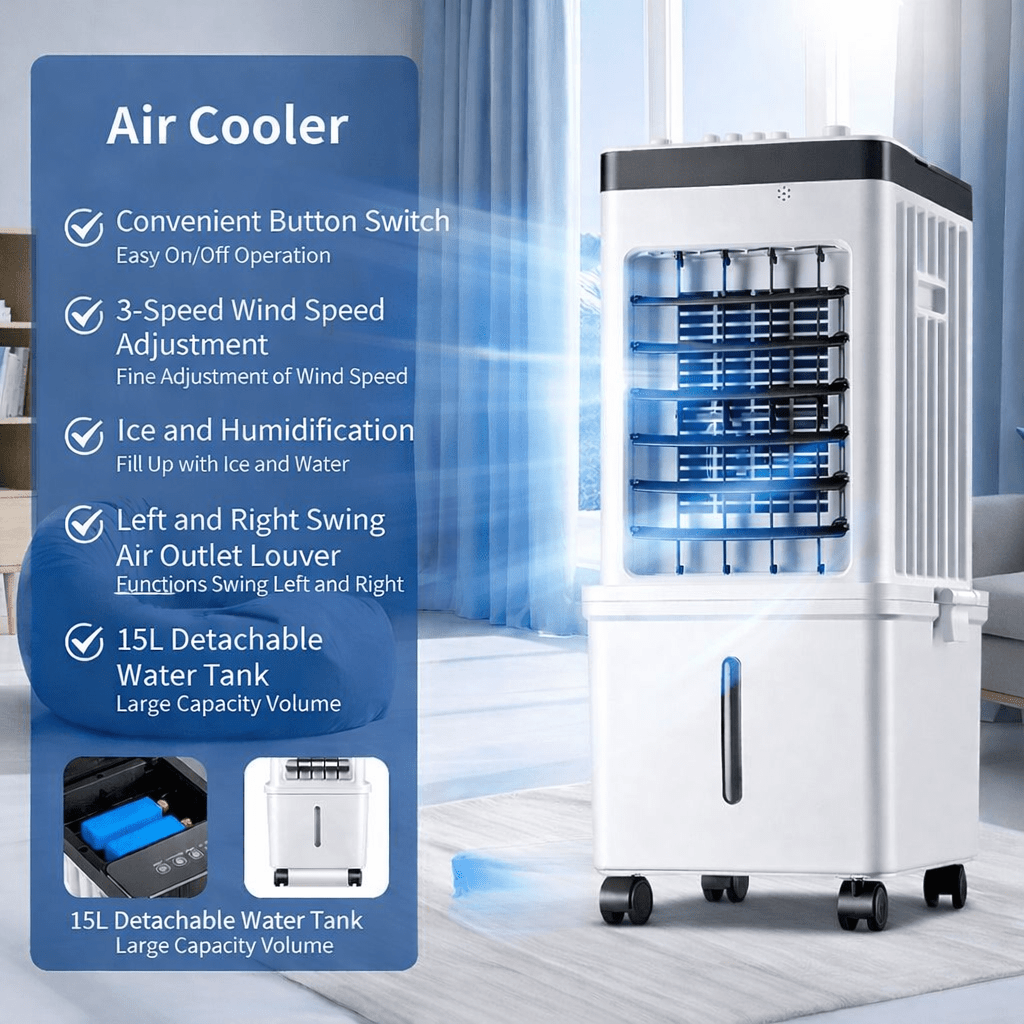 NOVACOOL – 3-in-1 Air Cooler – Fan &amp; Humidification in One