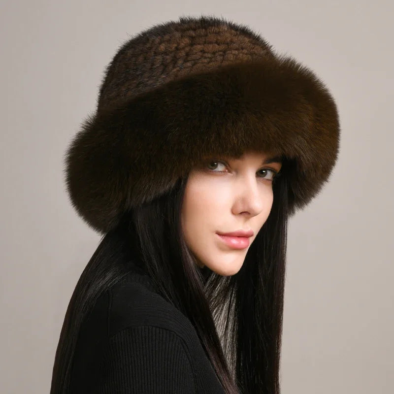 Novaine Mink Fur Hat for Winter Warmth and Timeless Style