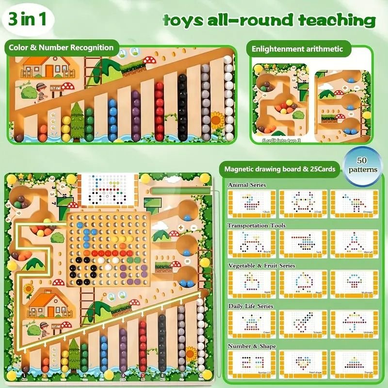 NUMBERRAIL – Montessori Magnetic Maze for numbers, colors &amp; logic