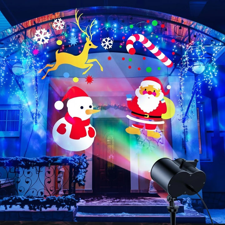 Outdoor Christmas Light Projector with 16 Holiday Patterns for Festive Decoration