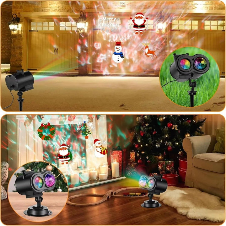 Outdoor Christmas Light Projector with 16 Holiday Patterns for Festive Decoration