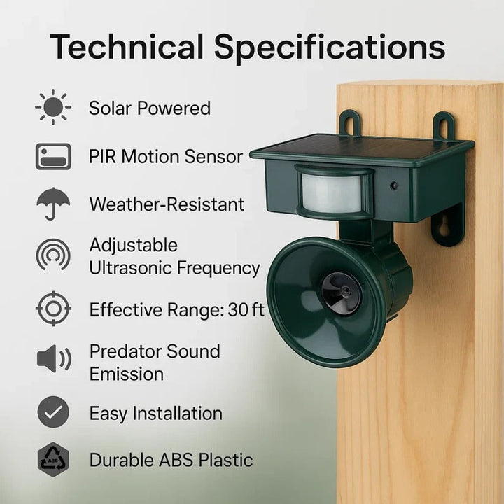 Outdoor Motion Sensor Bird &amp; Pigeon Deterrent Repeller