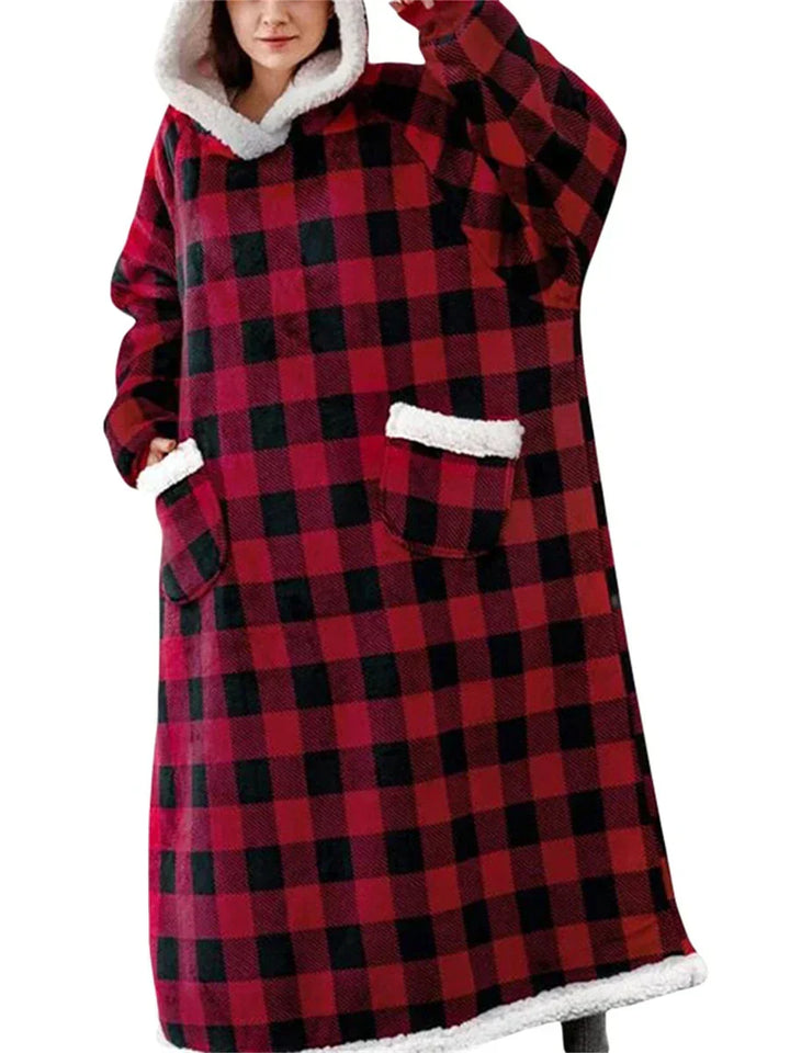 Oversized Hooded Blanket with Front Pocket