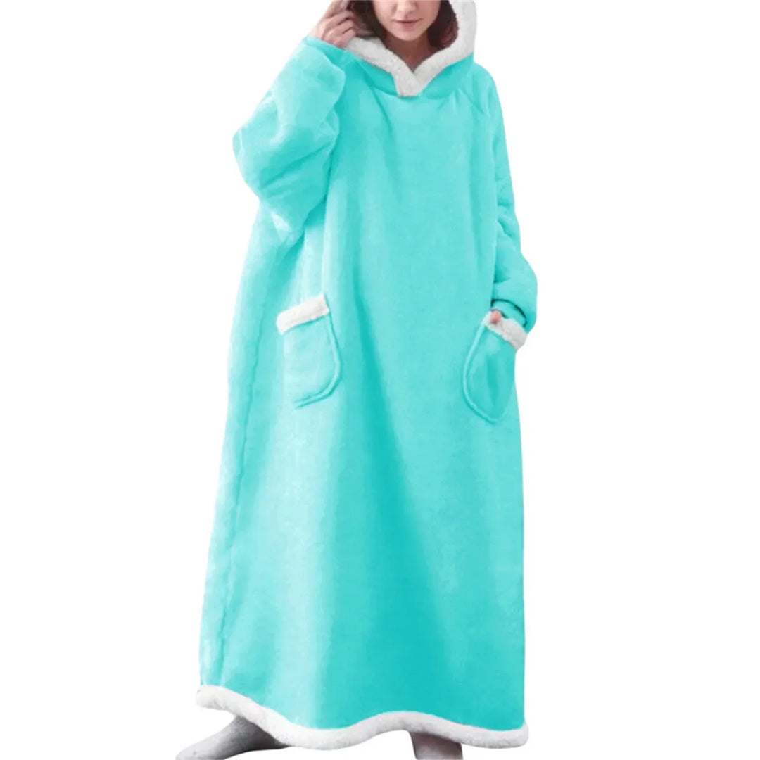 Oversized Hooded Blanket with Front Pocket