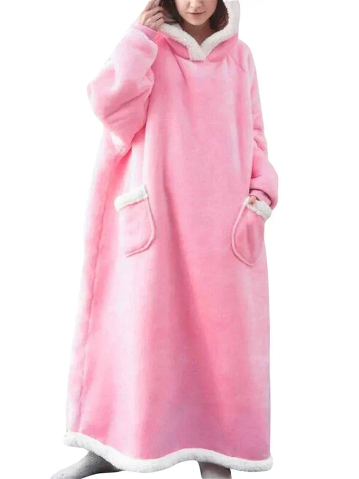 Oversized Hooded Blanket with Front Pocket