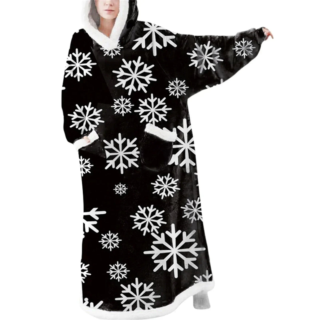 Oversized Hooded Blanket with Front Pocket