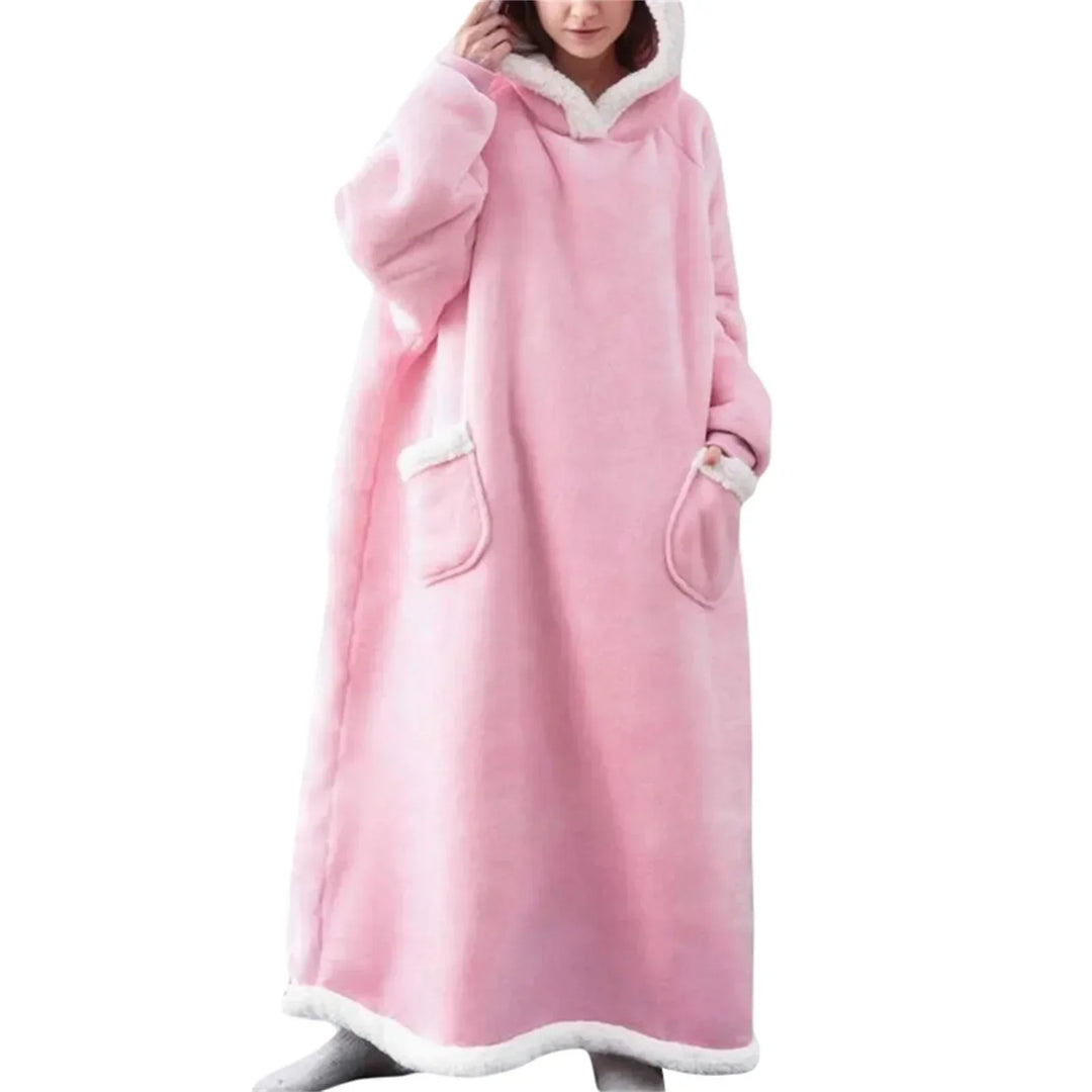 Oversized Hooded Blanket with Front Pocket