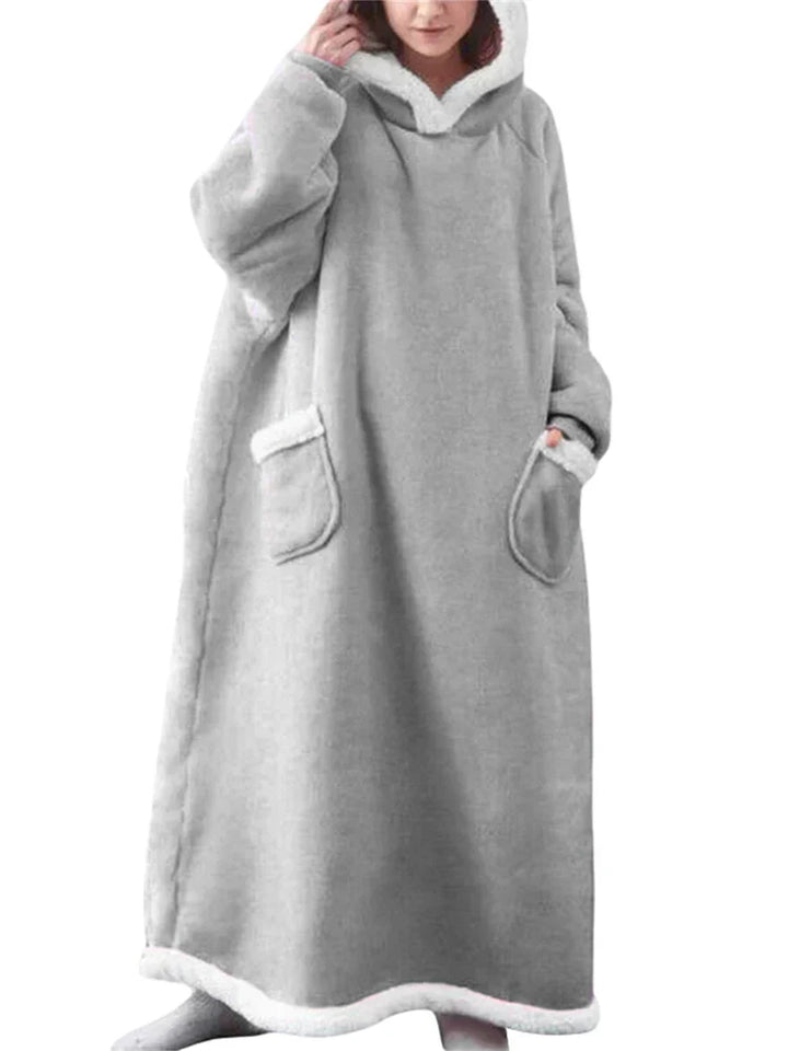 Oversized Hooded Blanket with Front Pocket