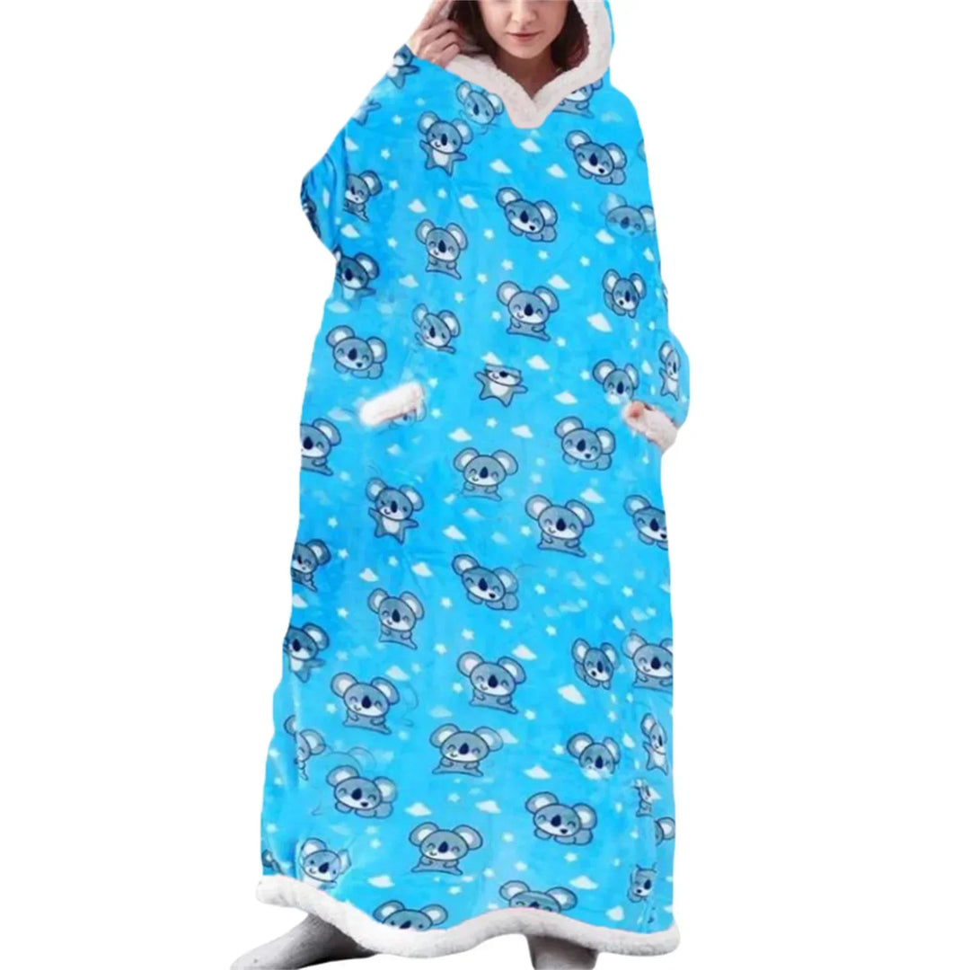 Oversized Hooded Blanket with Front Pocket