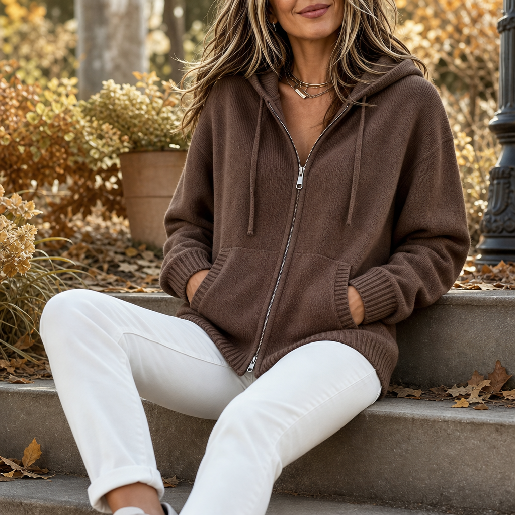 Oversized Hooded Knit Cardigan