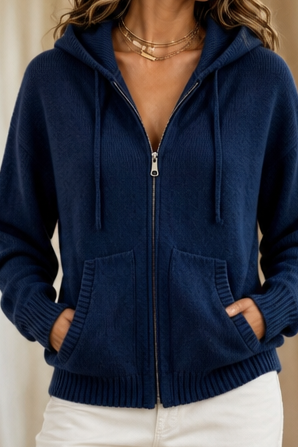 Oversized Hooded Knit Cardigan