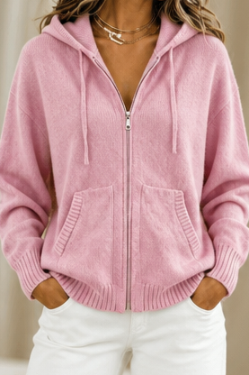 Oversized Hooded Knit Cardigan