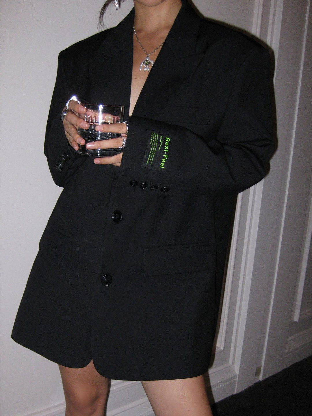 Oversized Single-Breasted Longline Blazer