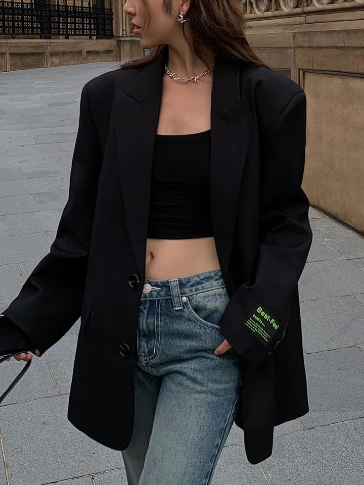 Oversized Single-Breasted Longline Blazer