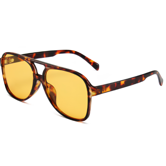 Oversized Square Aviator Sunglasses - Retro Style - Image 1