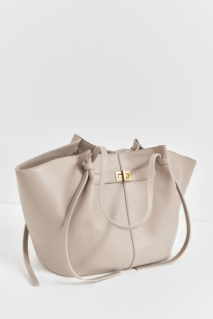 Oversized Vegan Leather Shopper Bag