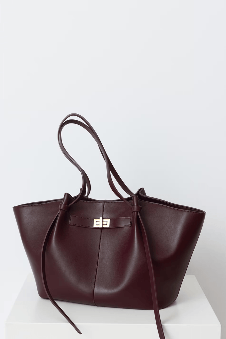 Oversized Vegan Leather Shopper Bag