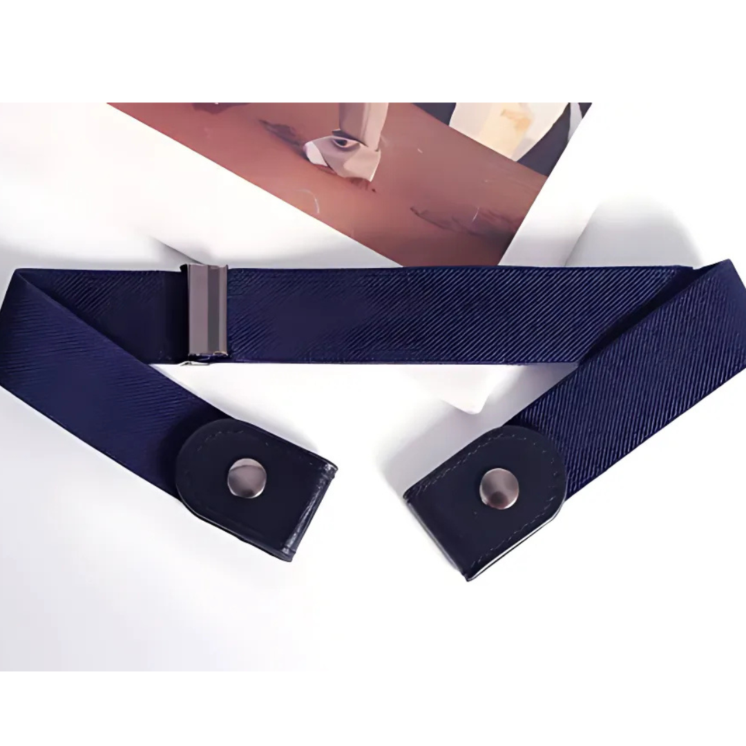 Pack of 2 Buckle-Free Elastic Waist Belts | Flat &amp; Pressure-Free Stretch Belts