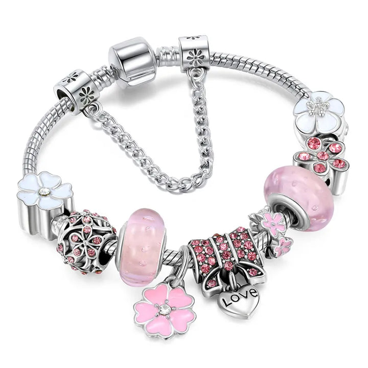 Peach Blossom Charm Bracelet | Elegant &amp; Delicate Design