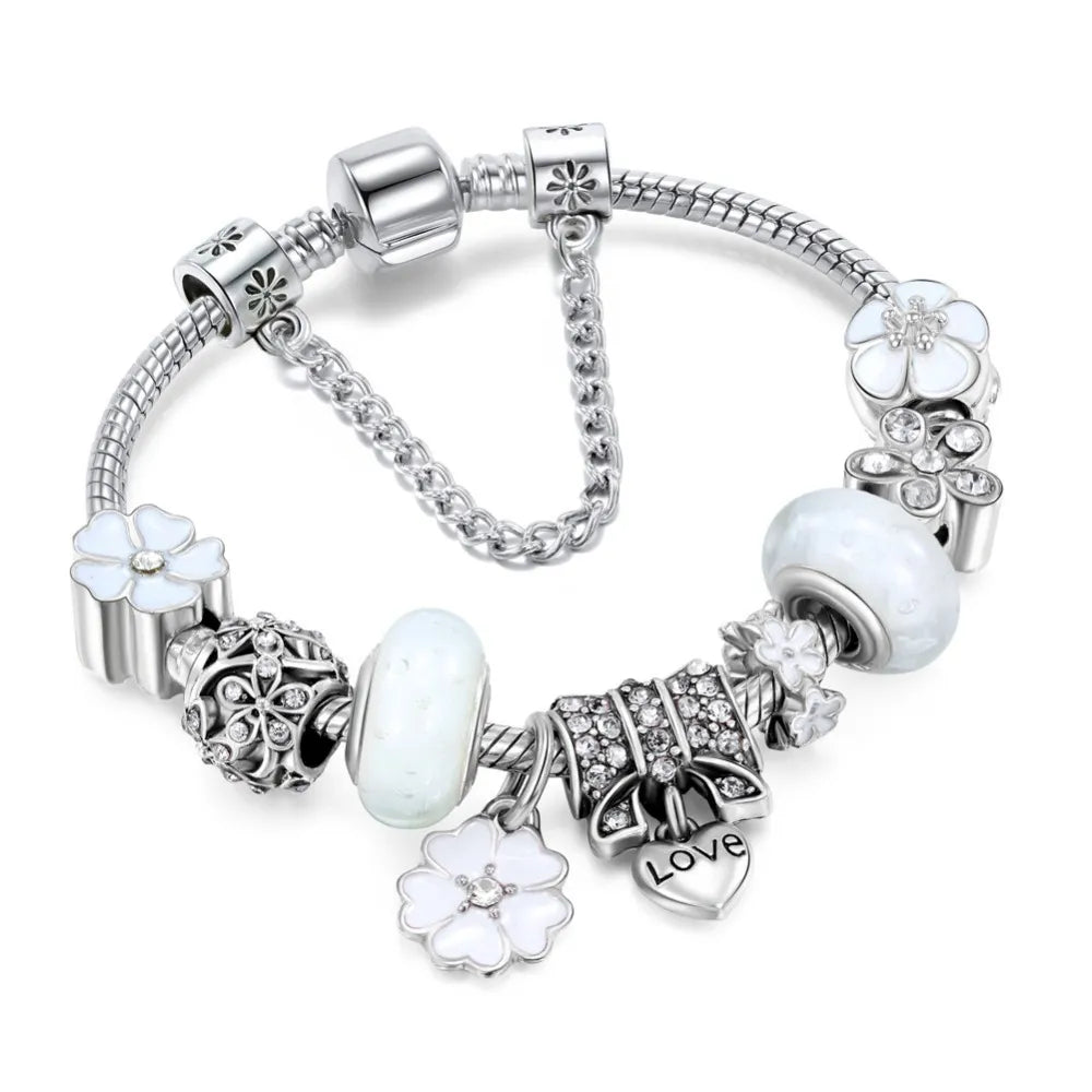 Peach Blossom Charm Bracelet | Elegant &amp; Delicate Design