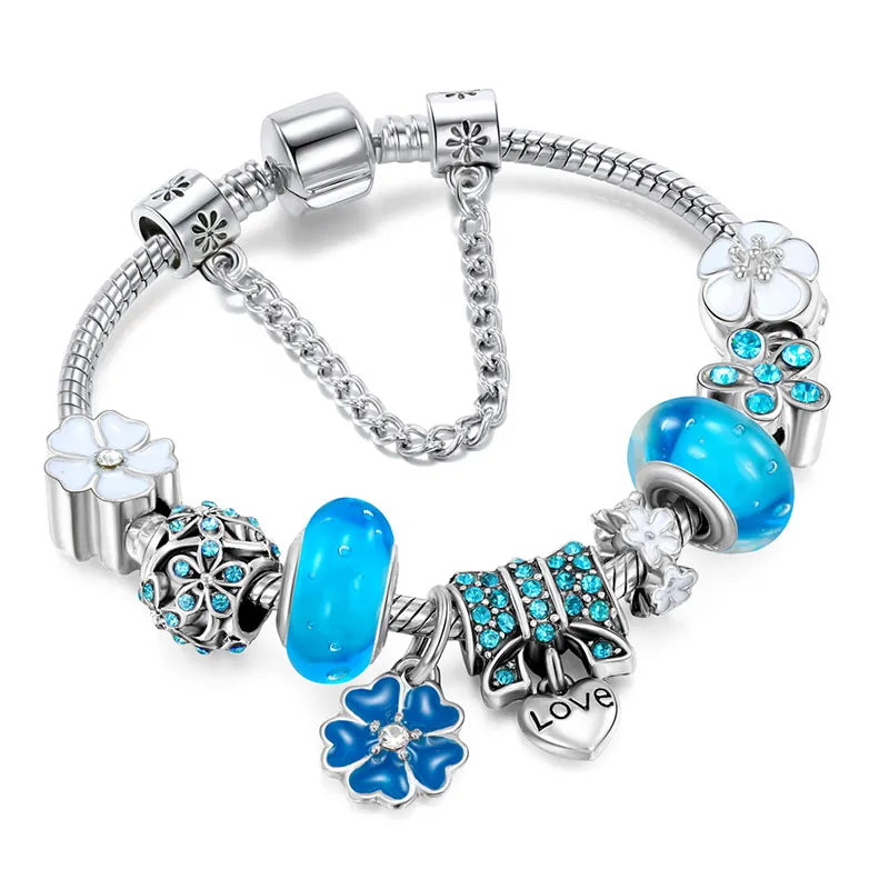 Peach Blossom Charm Bracelet | Elegant &amp; Delicate Design