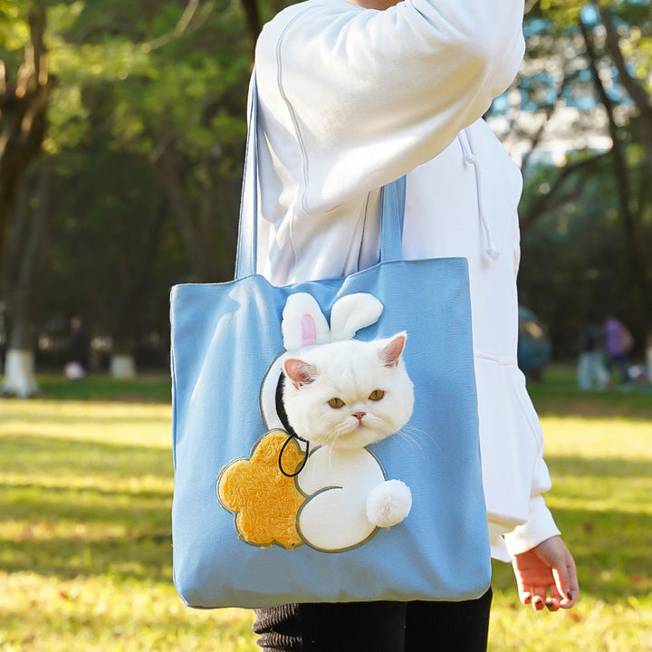 Pet Carrier Shoulder Bag with Cartoon Design