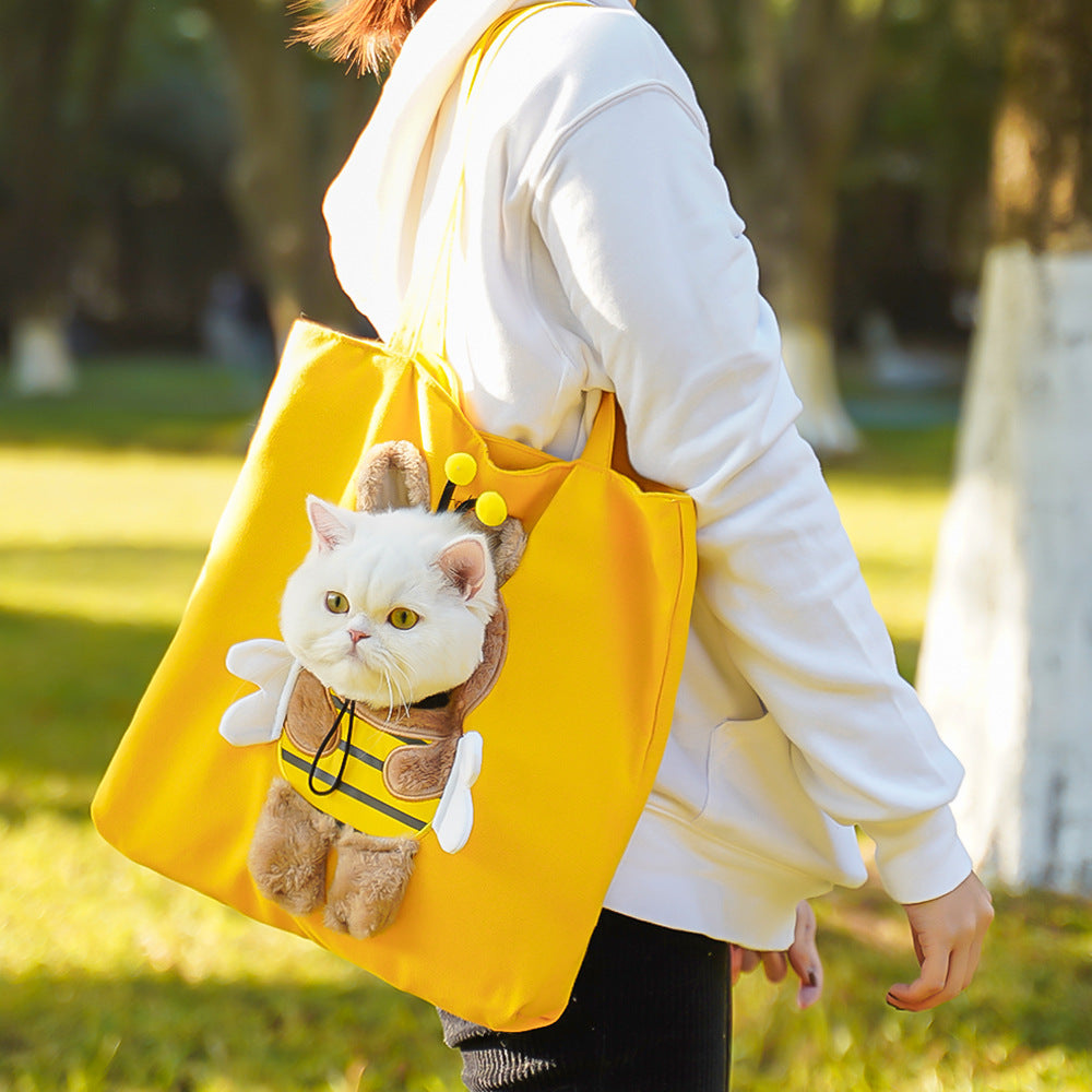 Pet Carrier Shoulder Bag with Cartoon Design