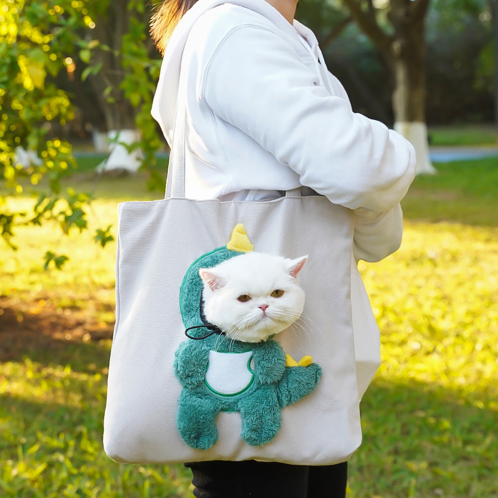 Pet Carrier Shoulder Bag with Cartoon Design