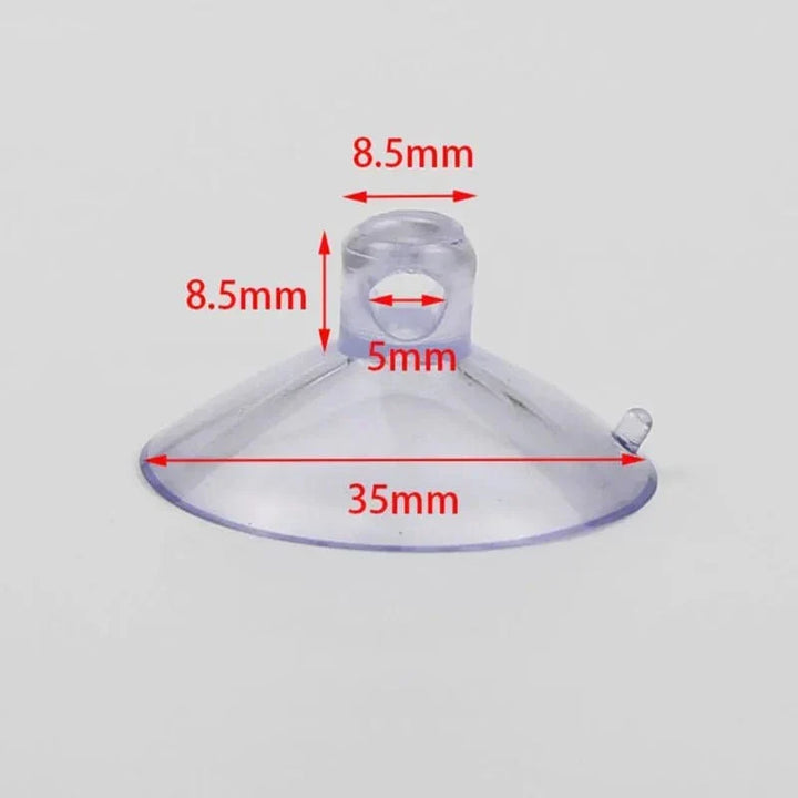 Plastic Aquarium Airline Tubing Suction Cup Holders - Pack of 10 with Clips for Secure Glass Attachment