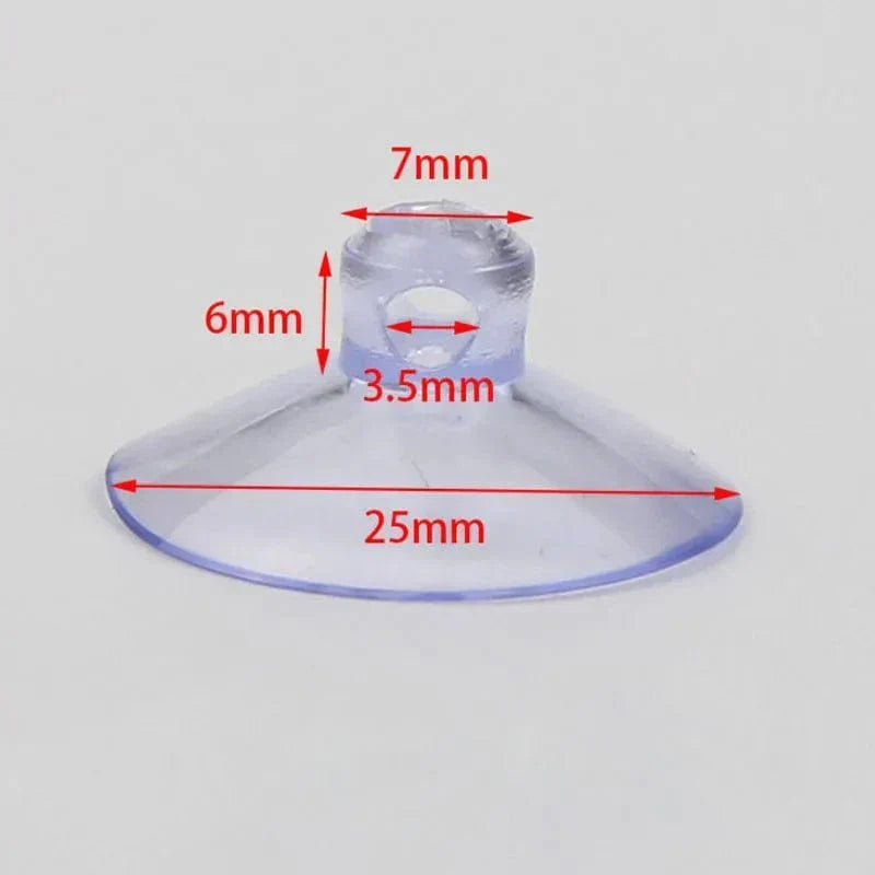 Plastic Aquarium Airline Tubing Suction Cup Holders - Pack of 10 with Clips for Secure Glass Attachment