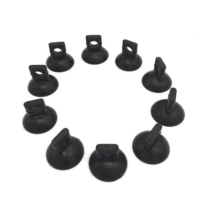 Plastic Aquarium Airline Tubing Suction Cup Holders - Pack of 10 with Clips for Secure Glass Attachment