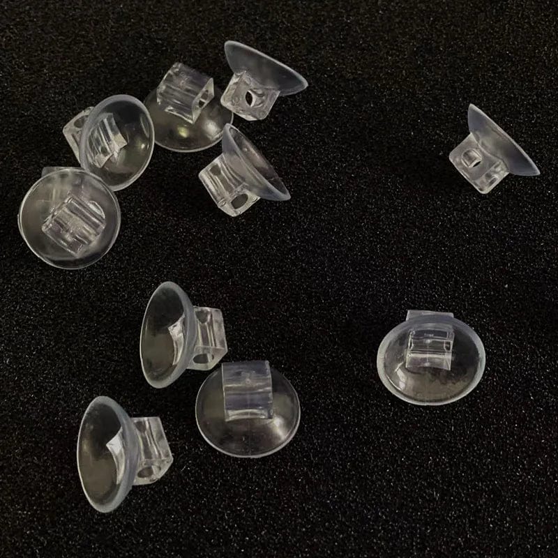 Plastic Aquarium Airline Tubing Suction Cup Holders - Pack of 10 with Clips for Secure Glass Attachment