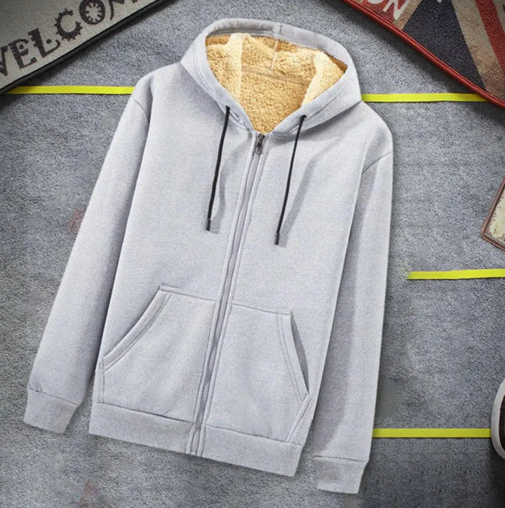 Plus-size warm winter lambskin hooded jacket